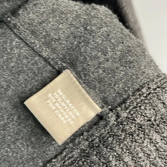 JOAN VASS Knit Draped Open Cardigan Sweater Dark Gray Shawl Collar Coastal S - Picture 8 of 11